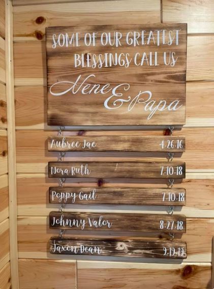 Grandparents Sign – Personalized Wooden Wall Art, Greatest Blessings Grandchildren Gift for Mom & Dad