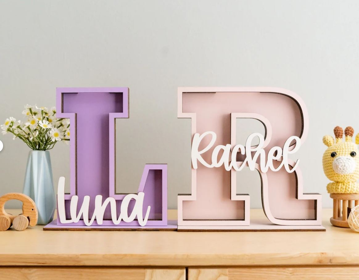 Personalised Letter Piggy Bank | Custom Alphabet Coin Bank Gift for Kids & Baby Nursery UK