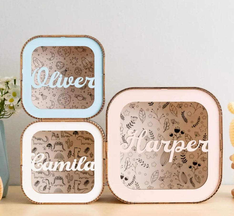 Personalised Wooden Money Box | Custom Piggy Bank for Kids, Baby Nursery & Toddler Gift UK